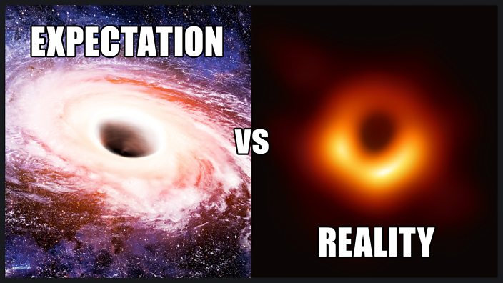 Expectation vs Reality - black hole comparison art