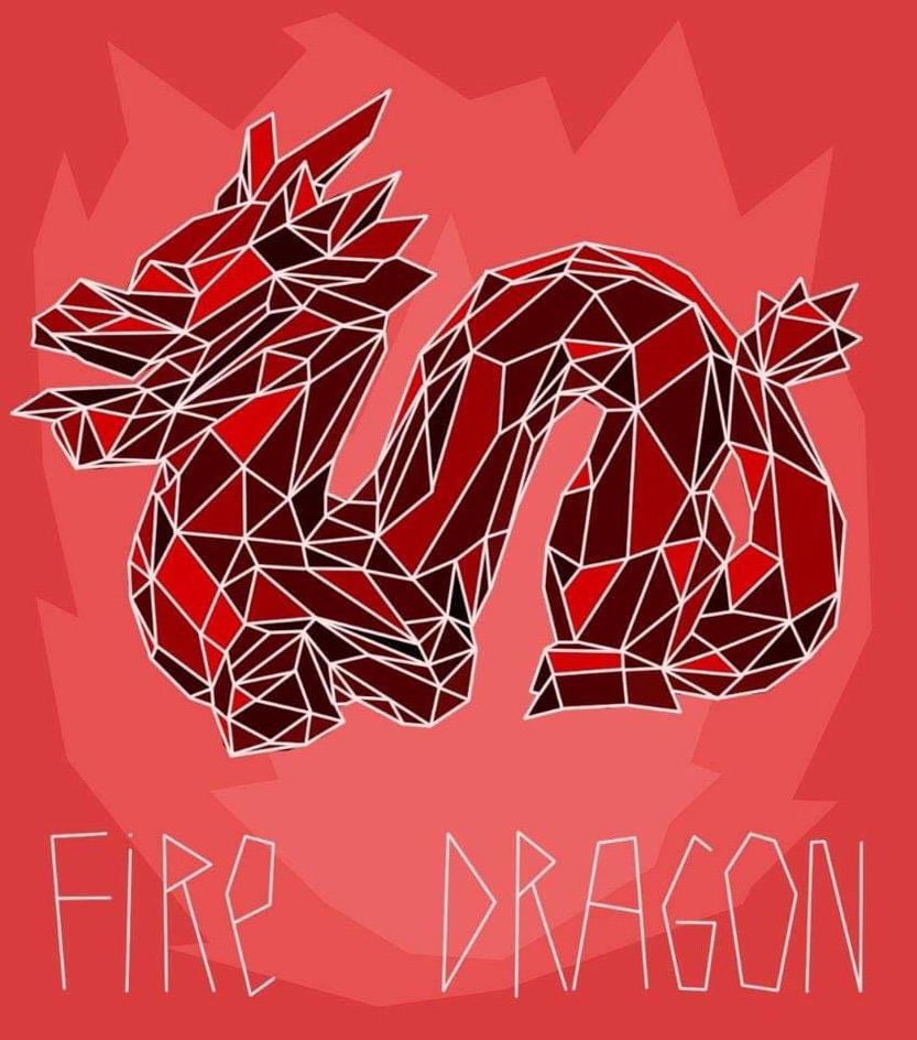 Fire Dragon - geometric dragon beer art